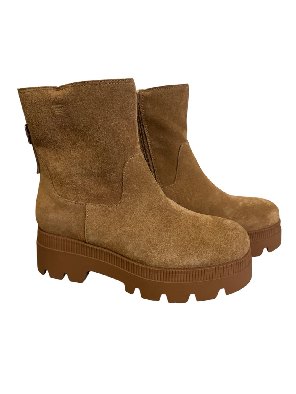 Jessica Simpson Ulalie Suede Platform Lug Booties in Tuscan Tan Size 5.5